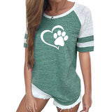 I LOVE Dogs Paw Print T-Shirts for Women