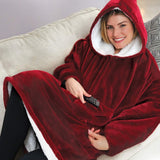 Coral and Sherpa Fleece Blanket-Wear With Sleeves