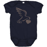 CUTE Baby Peace and Love Short-Sleeve Body Suit with Matching Mom Sizes