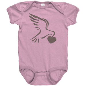 CUTE Baby Peace and Love Short-Sleeve Body Suit with Matching Mom Sizes