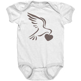 CUTE Baby Peace and Love Short-Sleeve Body Suit with Matching Mom Sizes
